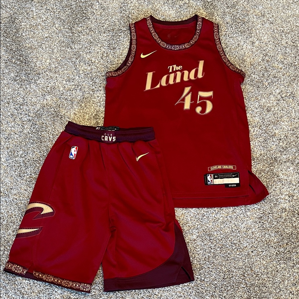 2023/2024 Cleveland City Edition, “The Land” Kids Basketball Jersey & Shorts Set